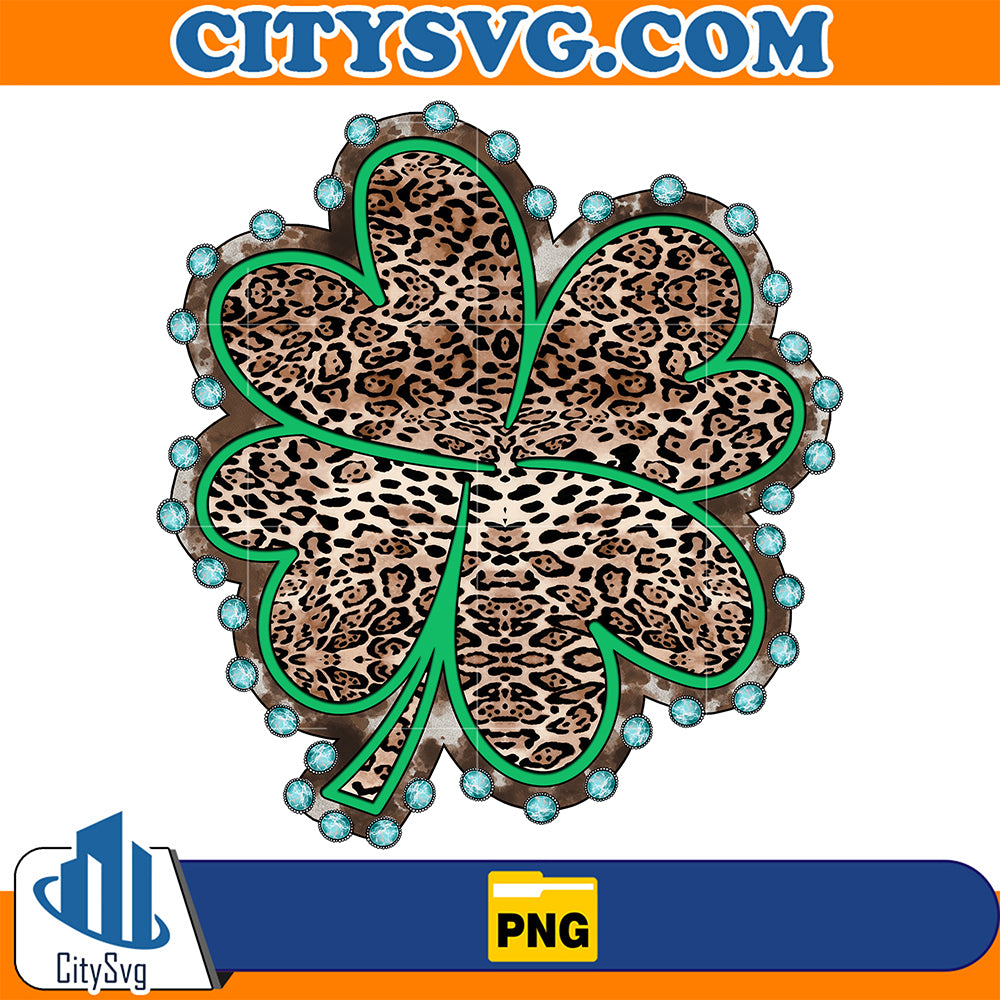 LuckyLeopardStPatricksDaySublimationPng