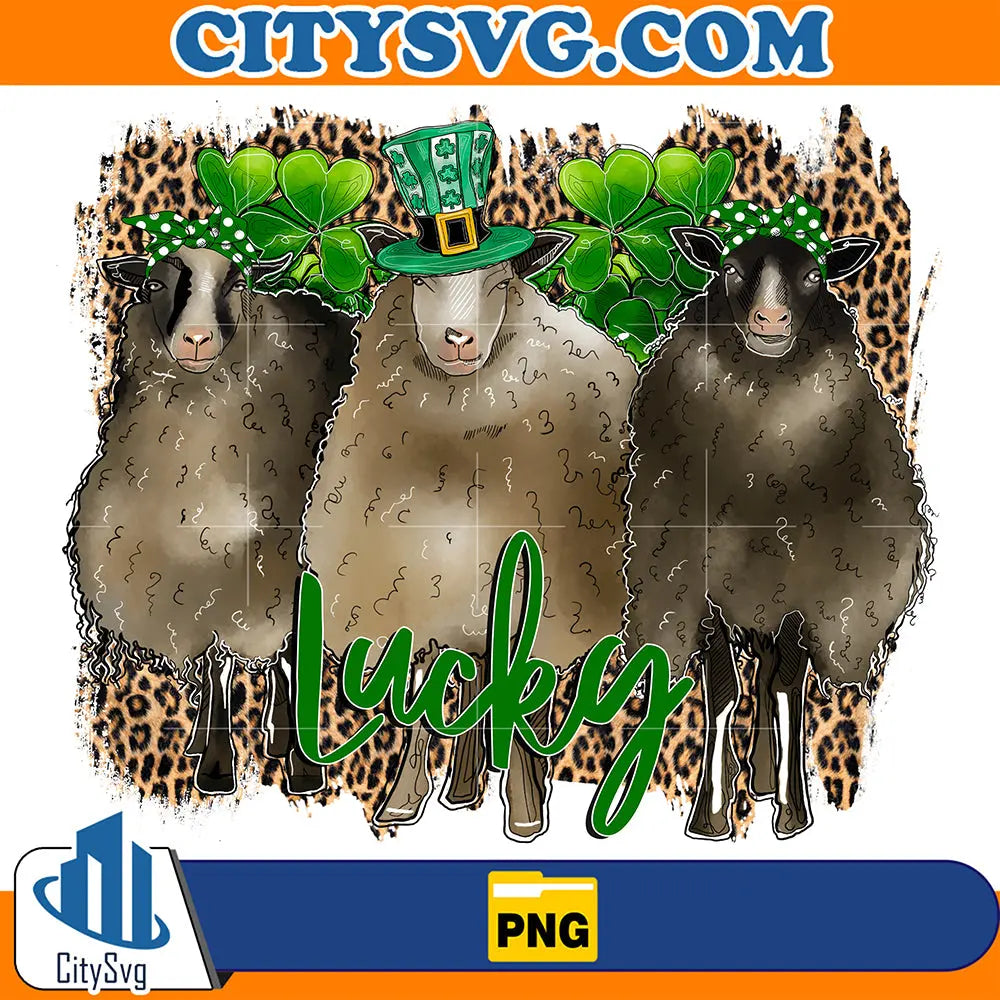 LuckySheepStPatricksDaySublimationPng