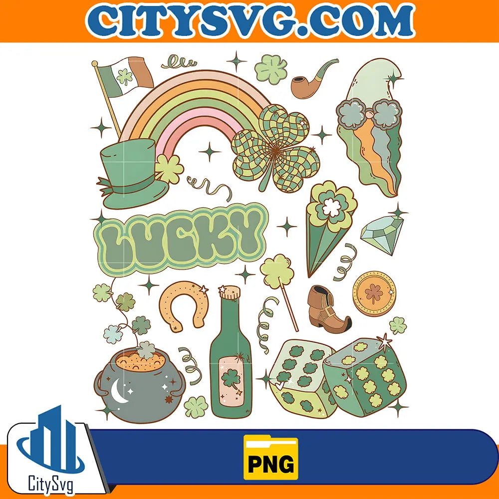 LuckyStPatricksDayDoodlesPng