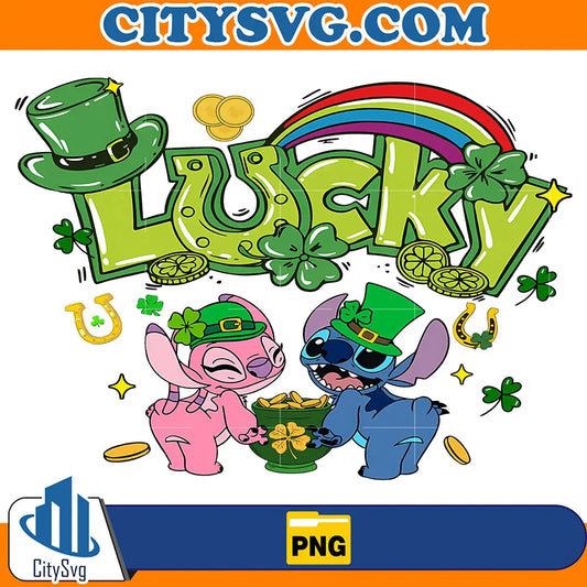 LuckyStitchAngelStPatricksDayPng