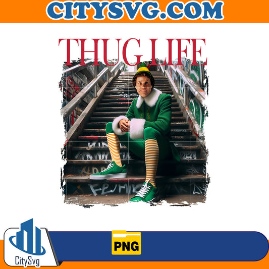 Thug Life Elf Christmas Png CitySvg
