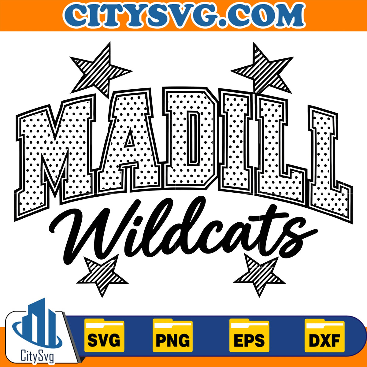 Madill-Wildcats-Star-Polka-Dots-Svg