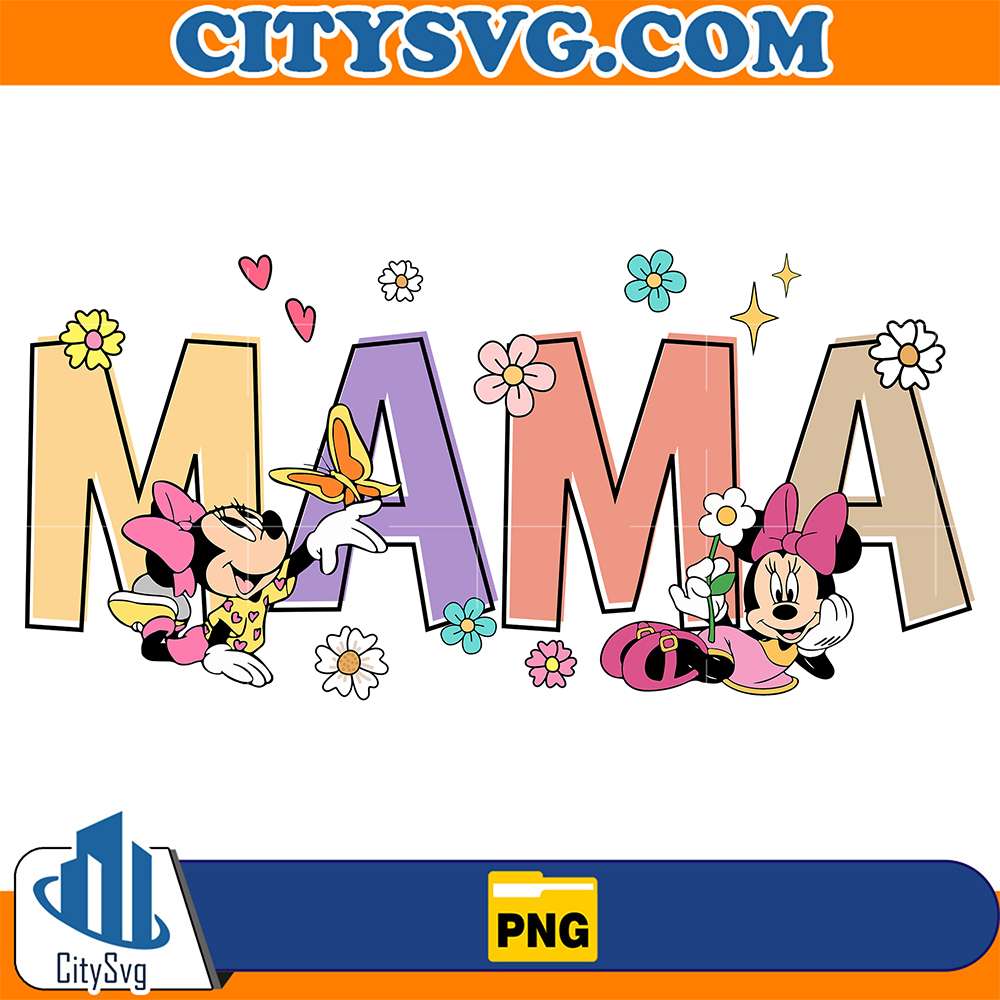 Mama-Minnie-Mouse-Floral-Png