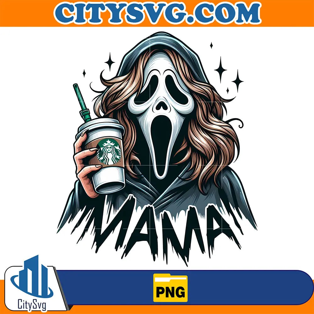 MamaCoffeeStarbucksHorrorGhostfacePng