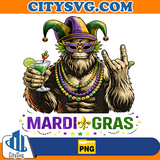 Mardi-Gras-Bigfoot-Rock-Png