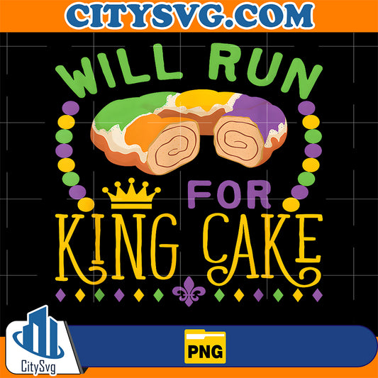 Mardi-Gras-Running-Will-Run-For-King-Cake-Runner-Png