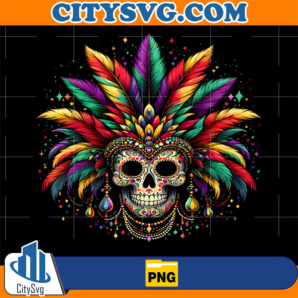 Mardi-Gras-Skull-Witch-Doctor-New-Orleans-Png