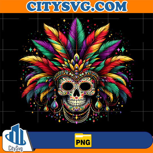 Mardi-Gras-Skull-Witch-Doctor-New-Orleans-Png