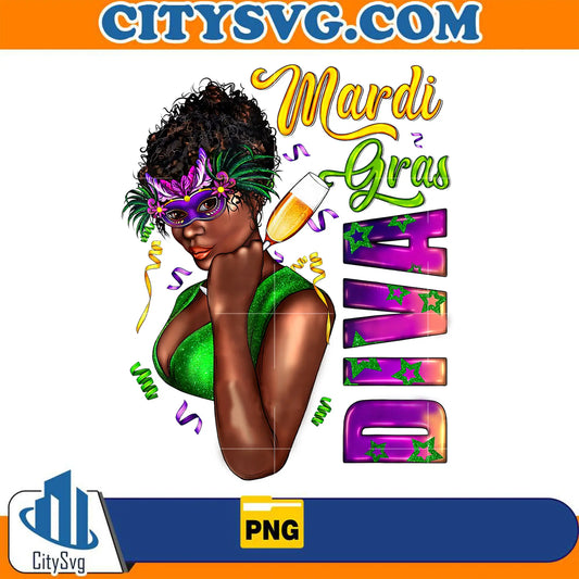 MardiGrasBlackWomanDivaPng_2