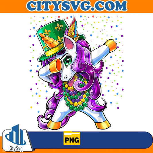 MardiGrasDabbingUnicornJesterHatBeadPng