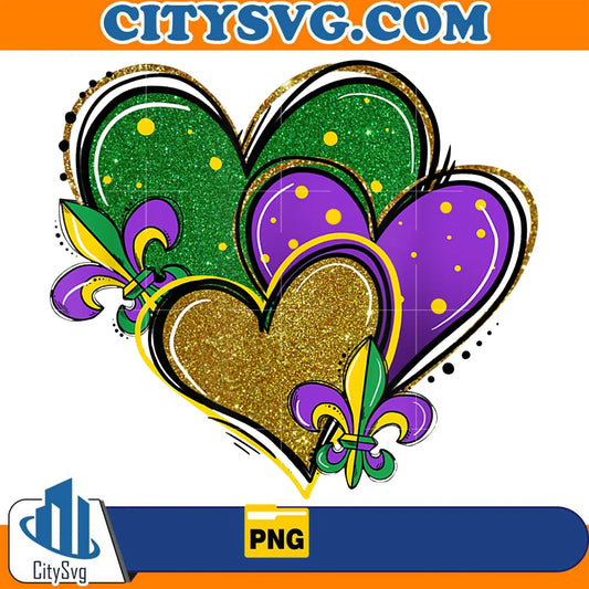MardiGrasHeartsPng