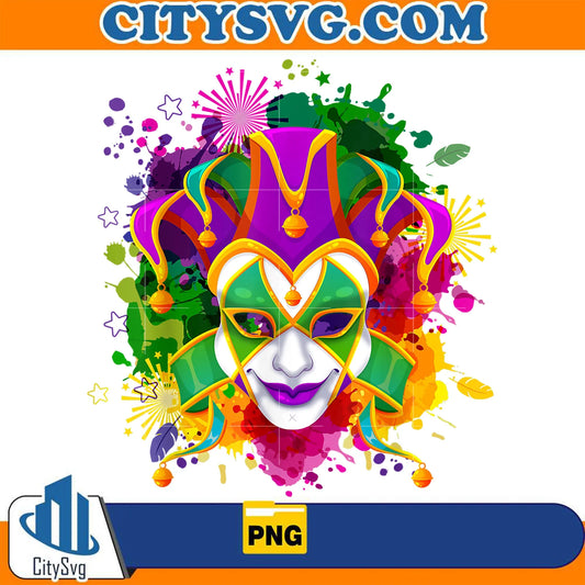 MardiGrasJokerMaskPng