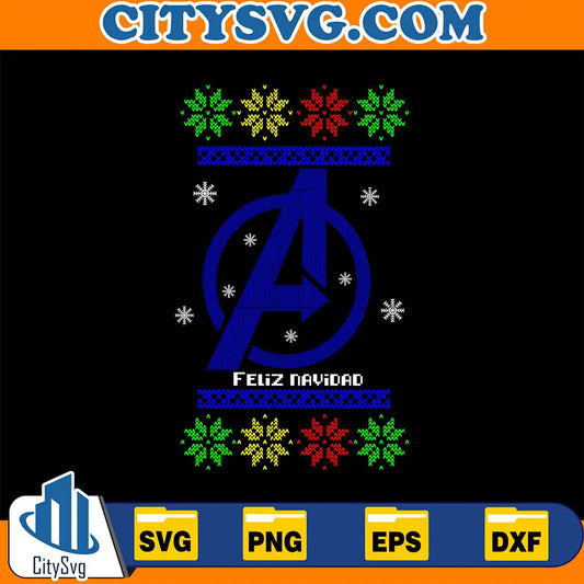 MarvelAvengersFelizNavidadUglyChristmasSvg