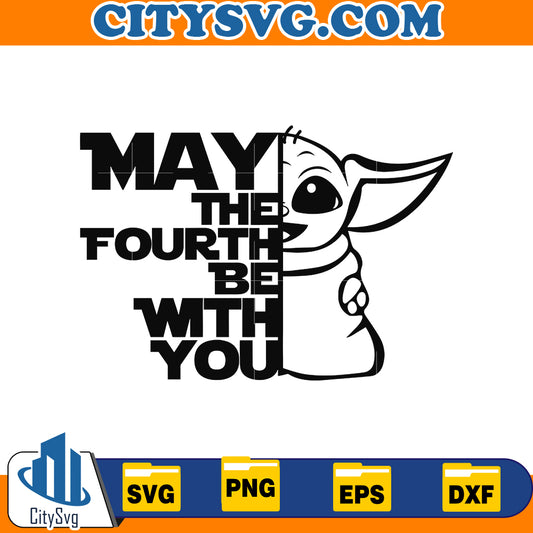 May The 4th Be With You SVG, May 4th SVG, Baby Yoda Svg, May 4th SVG, Cartoon Character SVG, Science Fiction Png 3