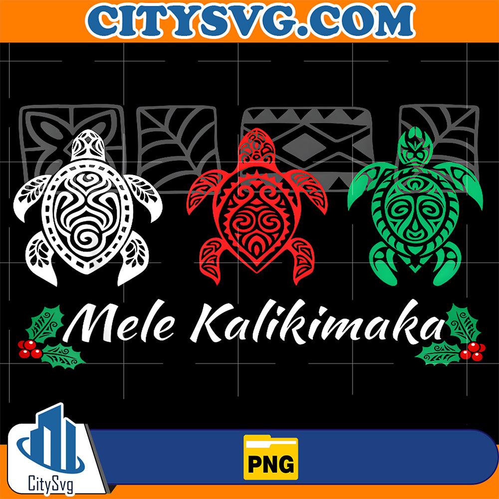Mele-Kalikimaka-Hawaiian-Family-Christmas-Hawaii-Sea-Turtles-Png