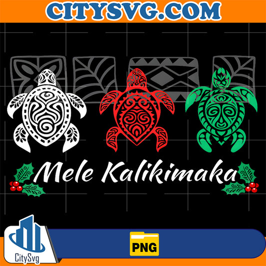 Mele-Kalikimaka-Hawaiian-Family-Christmas-Hawaii-Sea-Turtles-Png