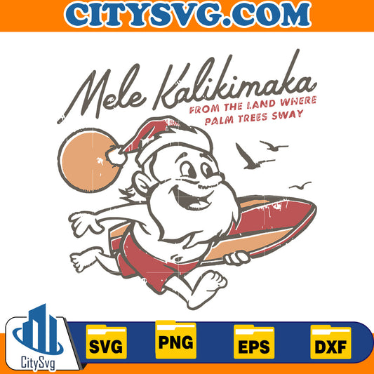Mele Kalikimaka Santa Svg CitySvg