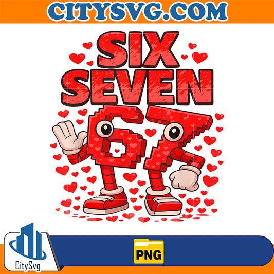 Meme 67 Six Seven 6 7 Valentine Heart Png CitySvg