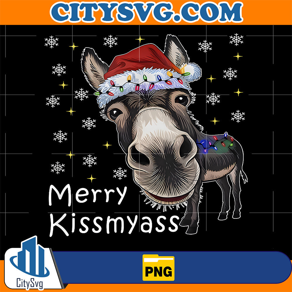 Merry Kissmyass Donkey Sarcastic Xmas Christmas Png CitySvg