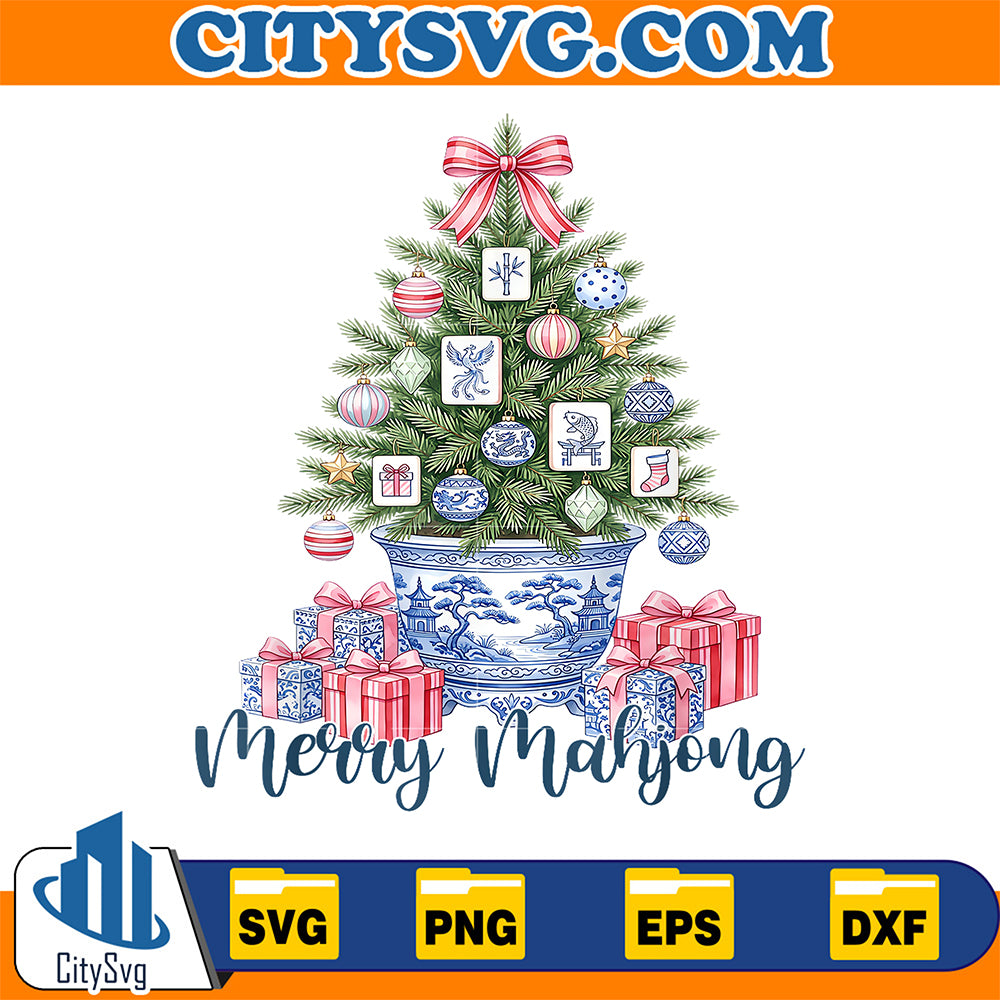 Merry-Mahjong-Christmas-Tree-Chinoiserie-Pot-Svg