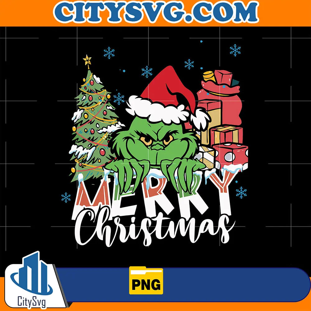 MerryChristmasGrinchySantaHatPng