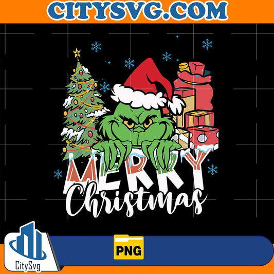 MerryChristmasGrinchySantaHatPng