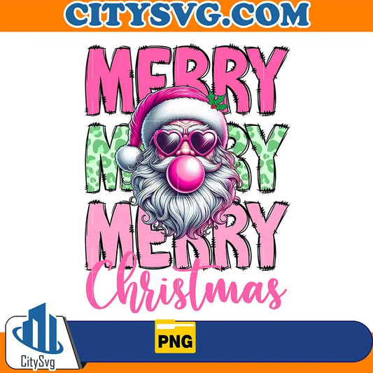 MerryChristmasSnataPinkPng