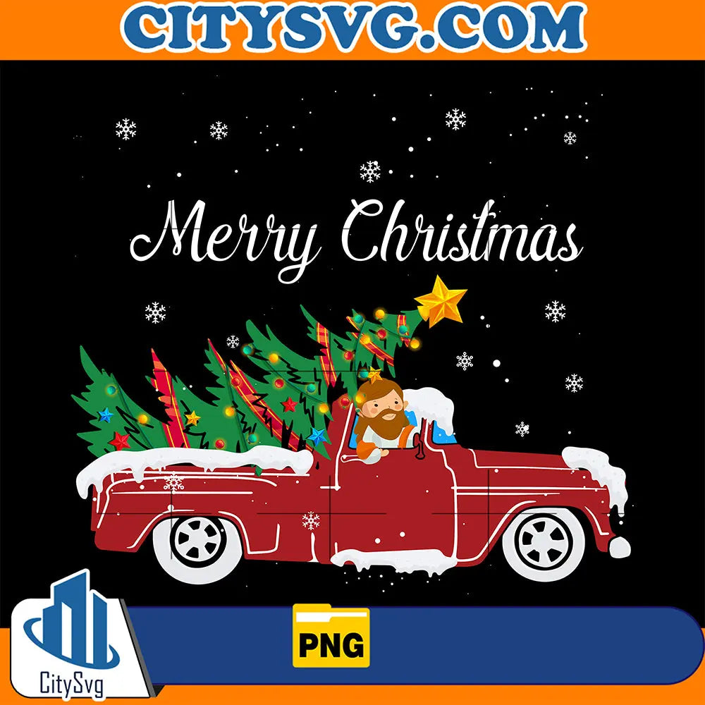 MerryChristmasTreeWithRedCarPng