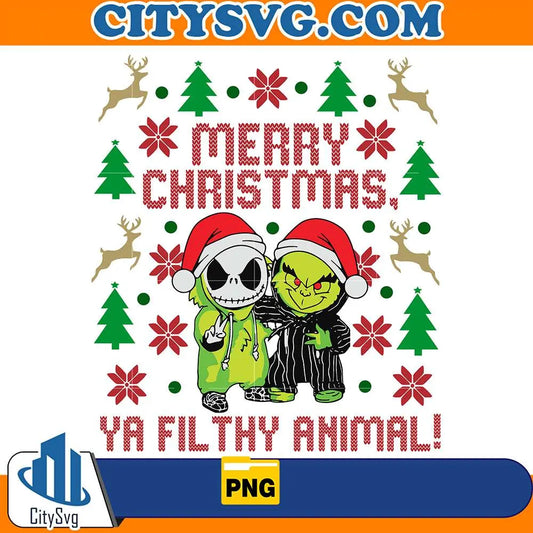 MerryChristmasYaFilthyAnimalSkellingtonAndGrinchPng