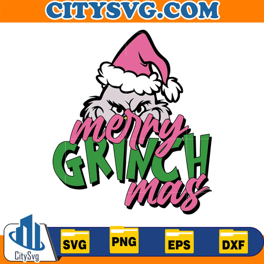 MerryGrinchMasPinkChristmasSvg