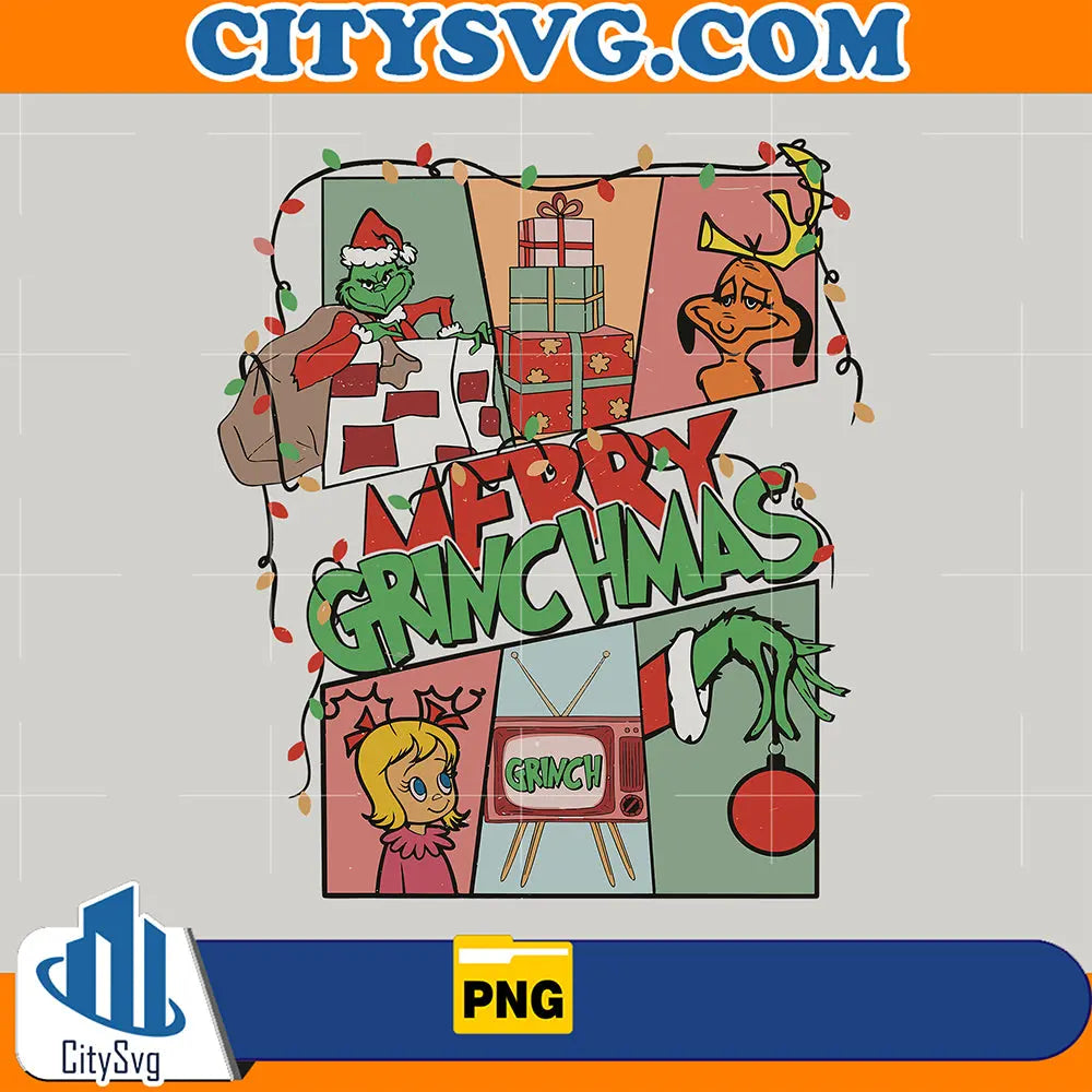 MerryGrinchmasRetroChristmasGrinchPng