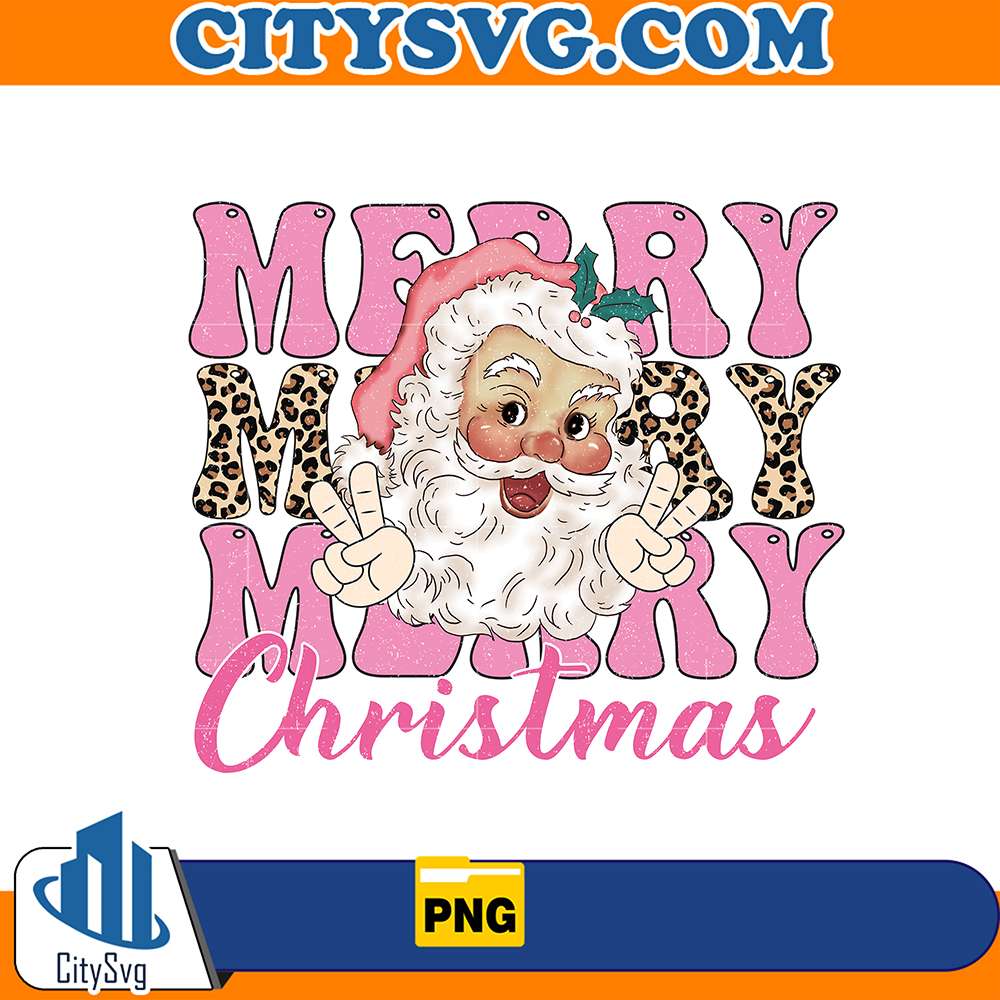 MerrySantaChristmasPinkPng_1