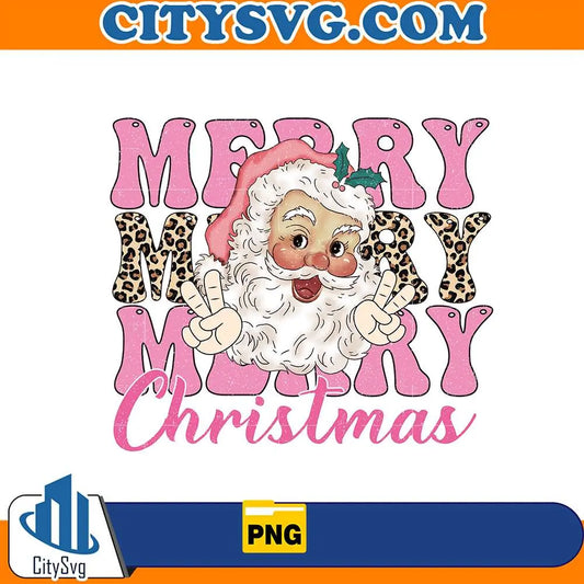 MerrySantaChristmasPinkPng_1