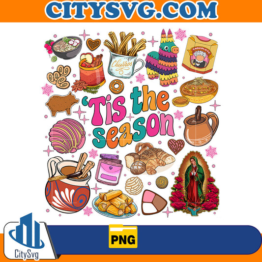 Mexican Christmas Tis the Season Png CitySvg