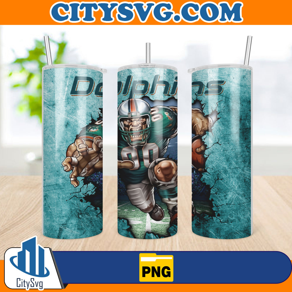 MiamiDolphins20ozSkinnyTumblerWrapPng