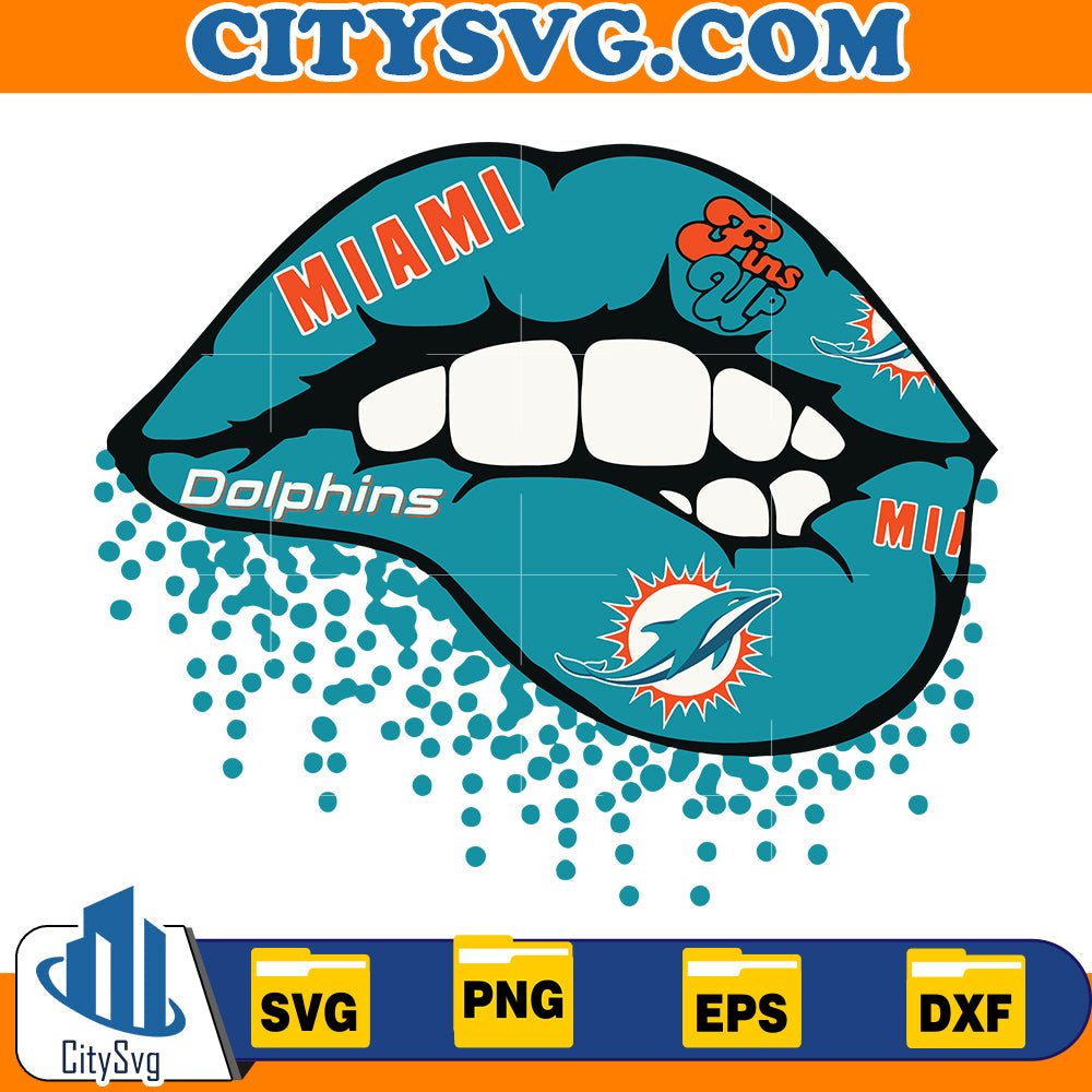 Lips Miami Dolphins Svg