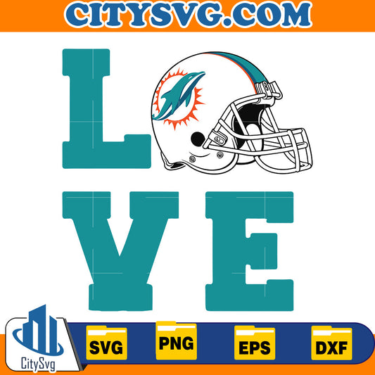 Love Miami Dolphins Svg