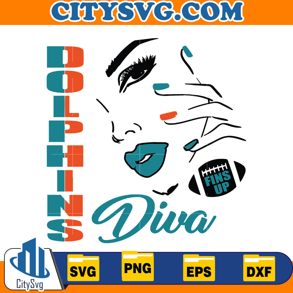 Diva Miami Dolphins Svg