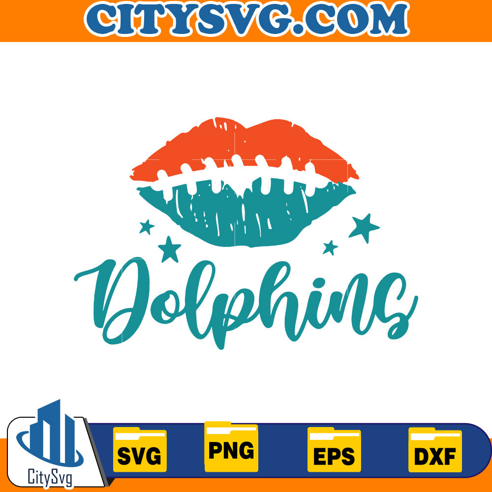 Lips Miami Dolphins Svg