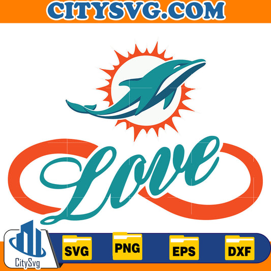 Love Miami Dolphins Svg