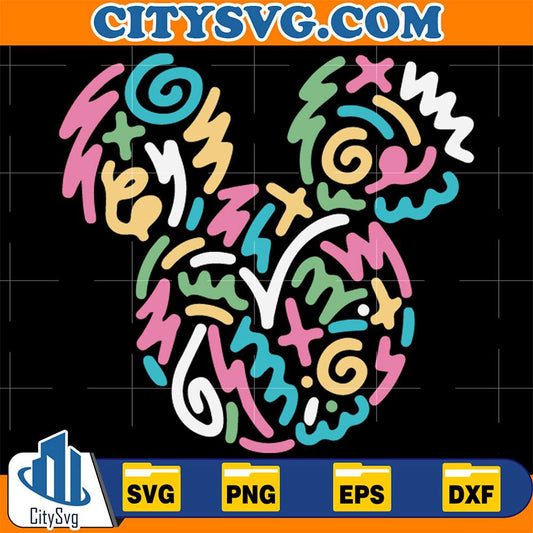 Mickey-Colorful-Head-Svg