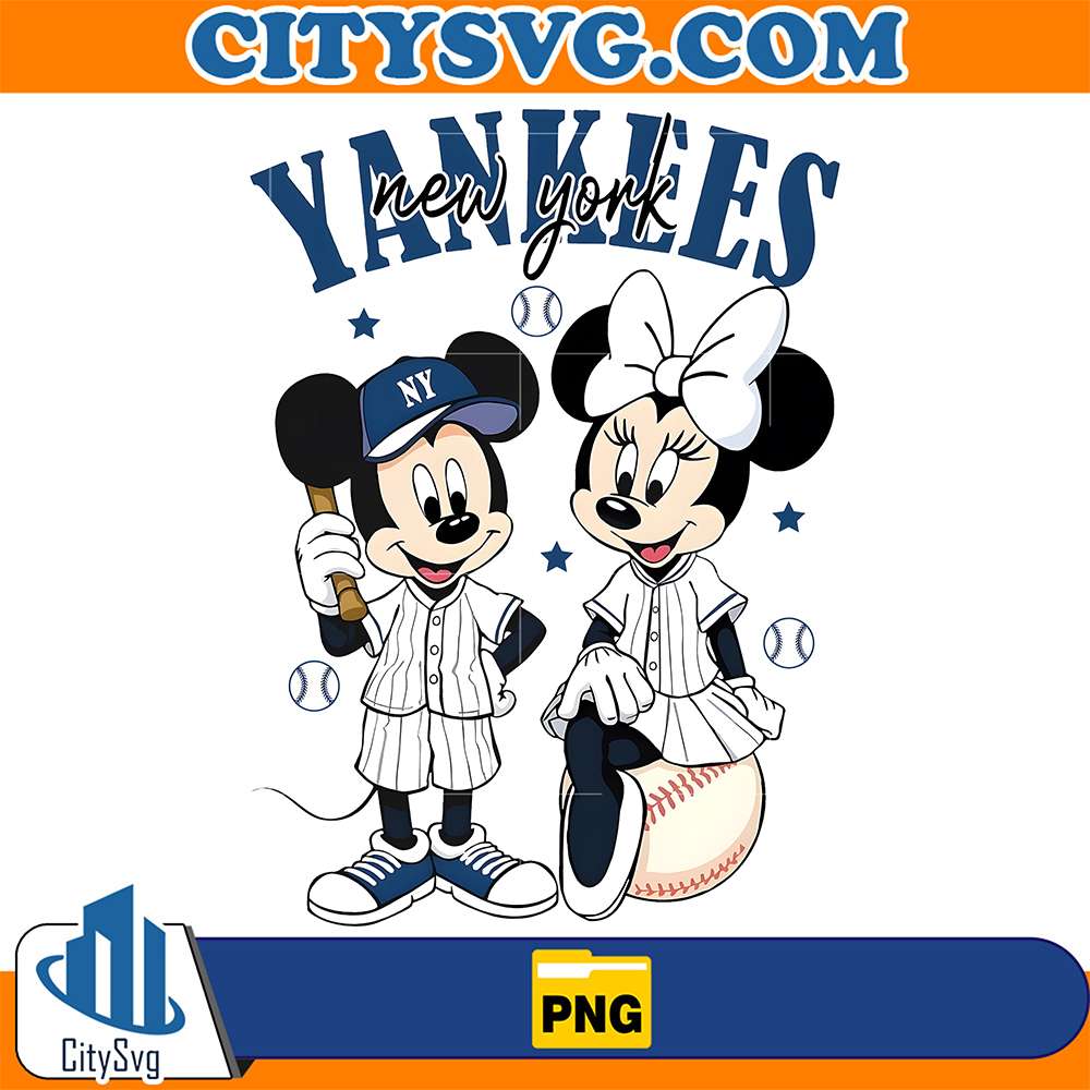 Mickey-Minnie-Yankees-New-York-Baseball-Png