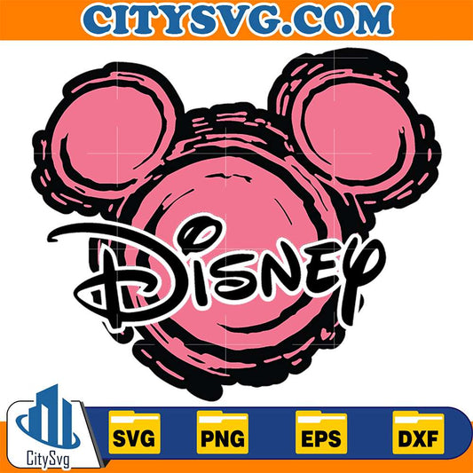 Mickey-With-Disney-Text-Svg