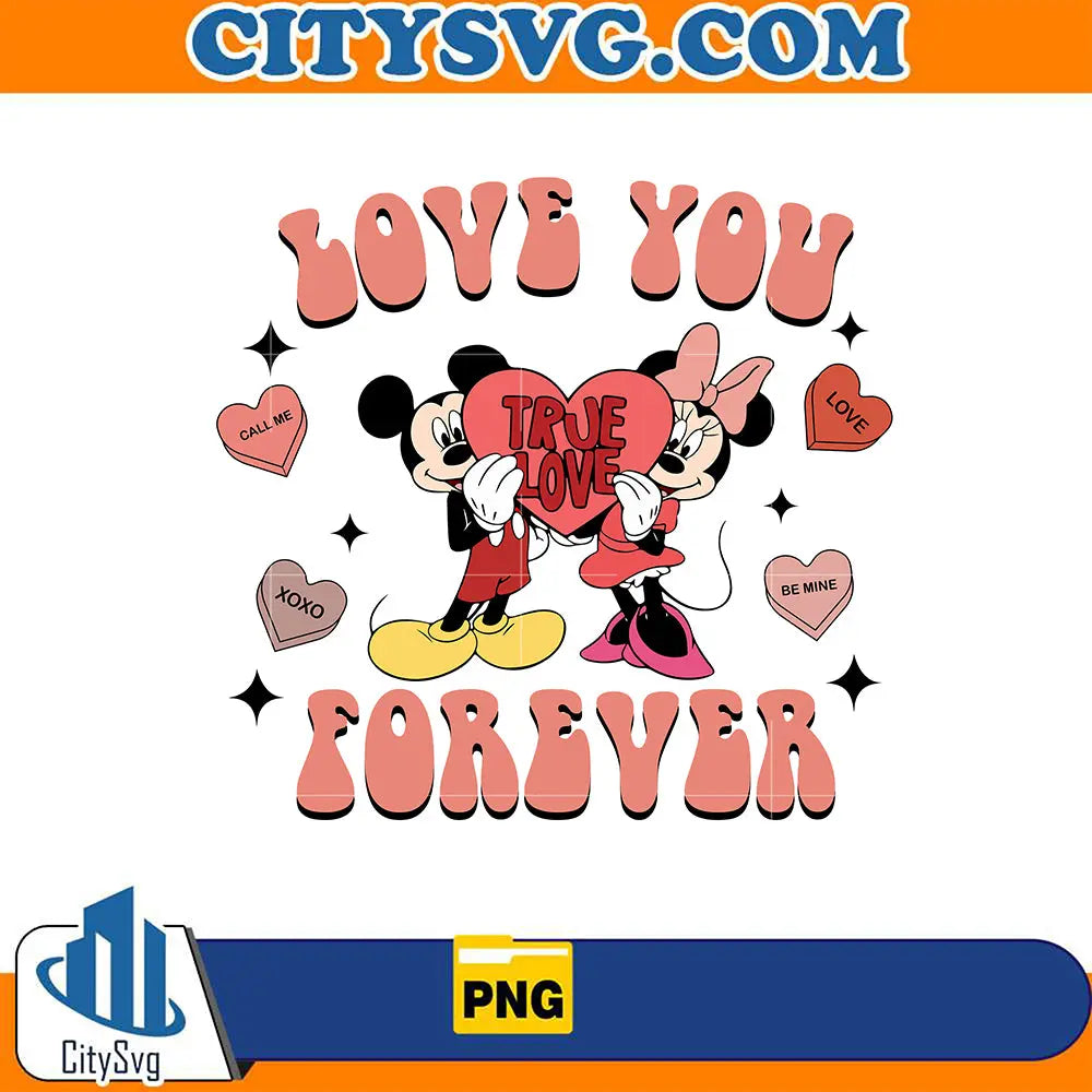 MickeyAndMinnieLoveYouForeverTrueLoveValentinePng