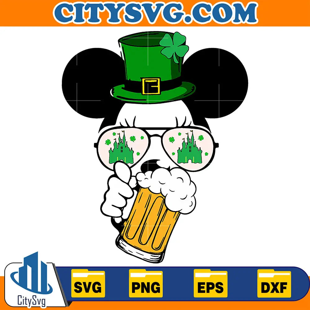 MickeyAndMinnieMouseDrinkingStPatricksDaySvg_2