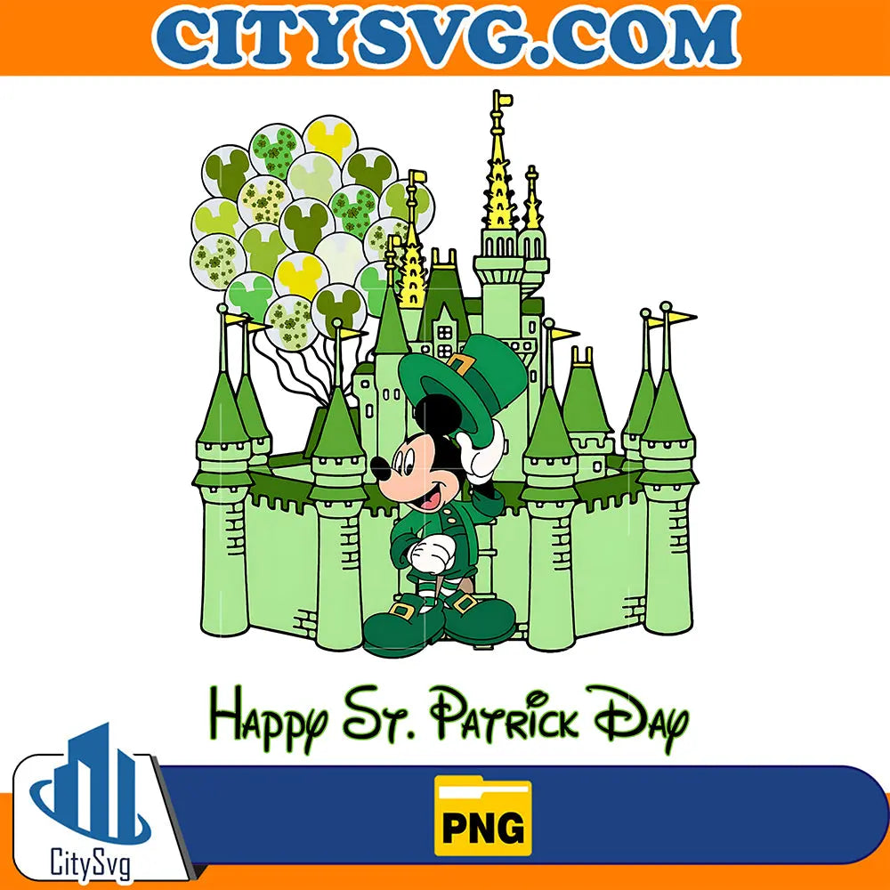 MickeyCastleHappyStPatrickDayPng