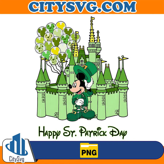 MickeyCastleHappyStPatrickDayPng