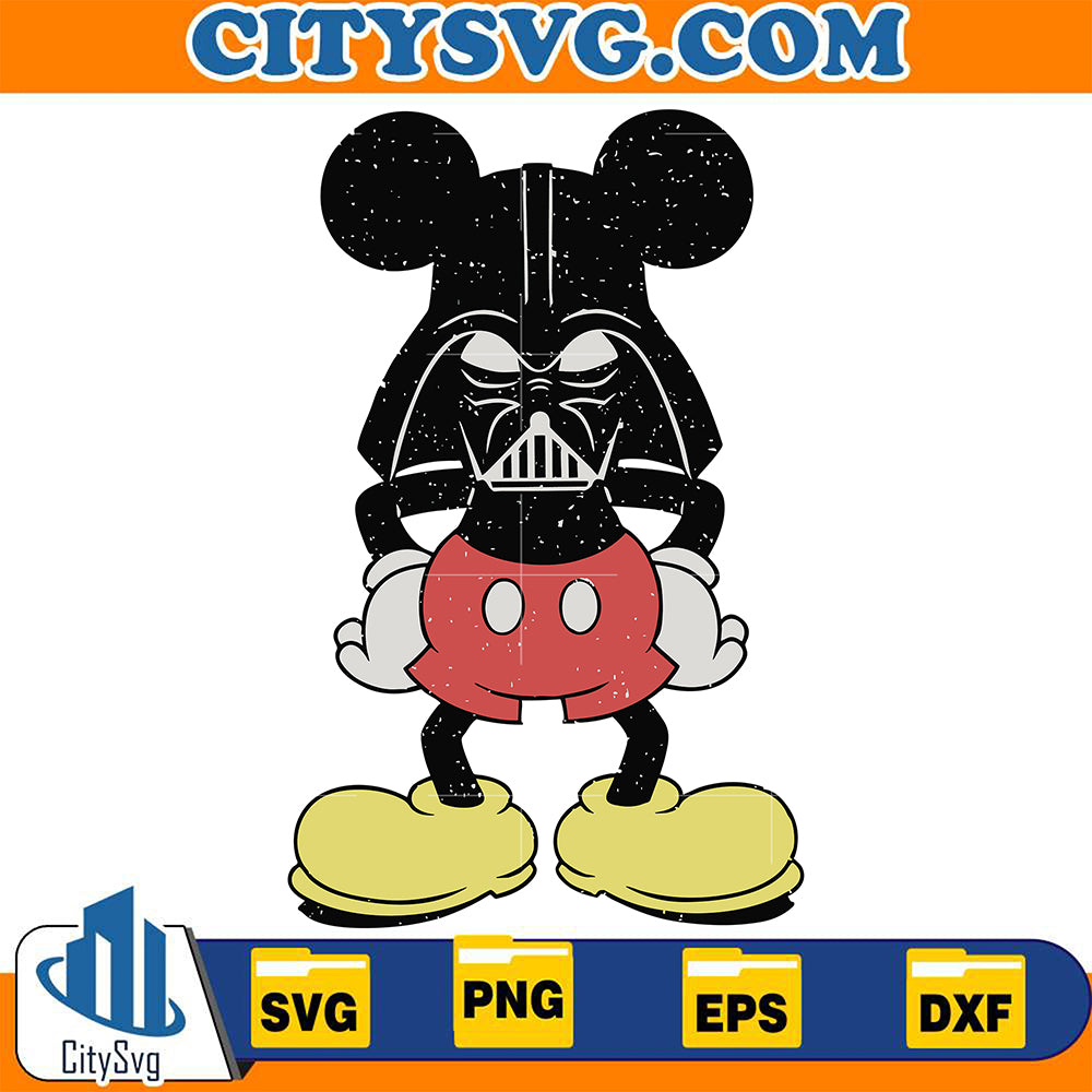 Mickey Darth Vader head Svg