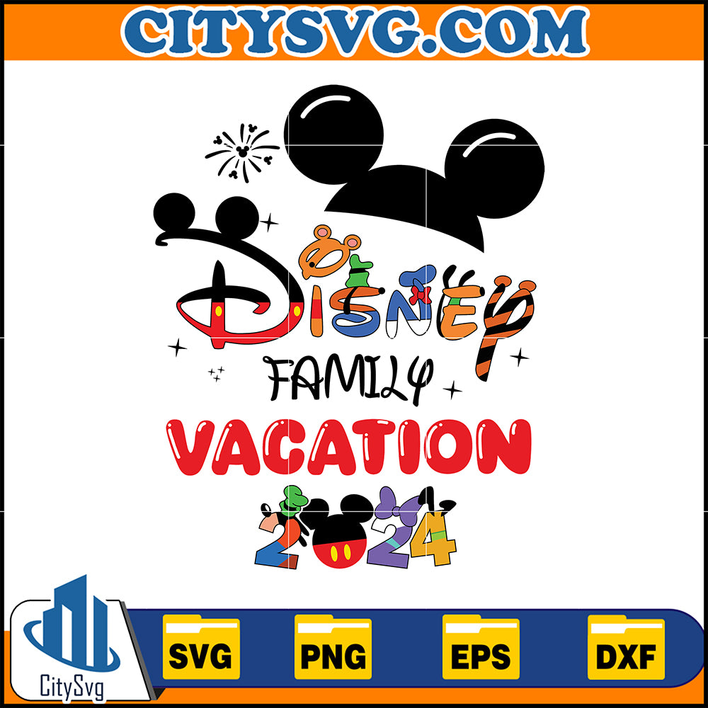 MickeyDisneyFamilyVacation2024Svg