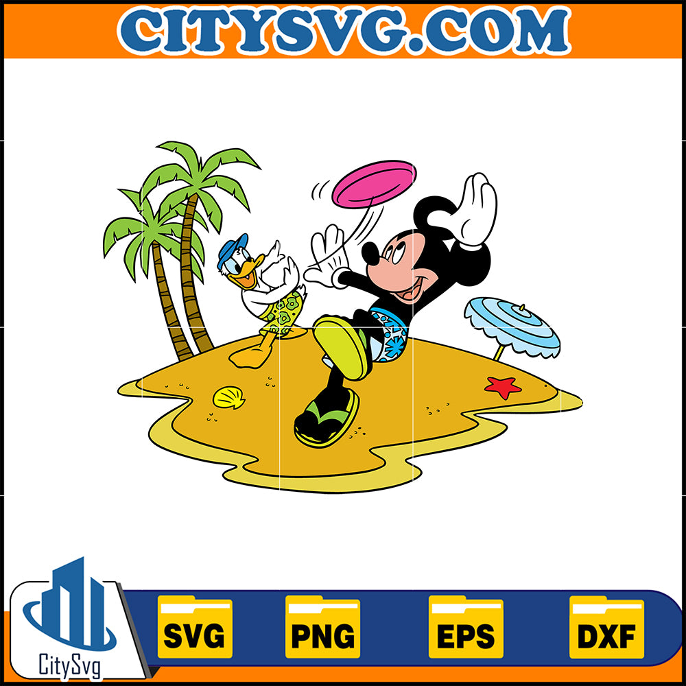 MickeyDonaldSummerBeachSvg